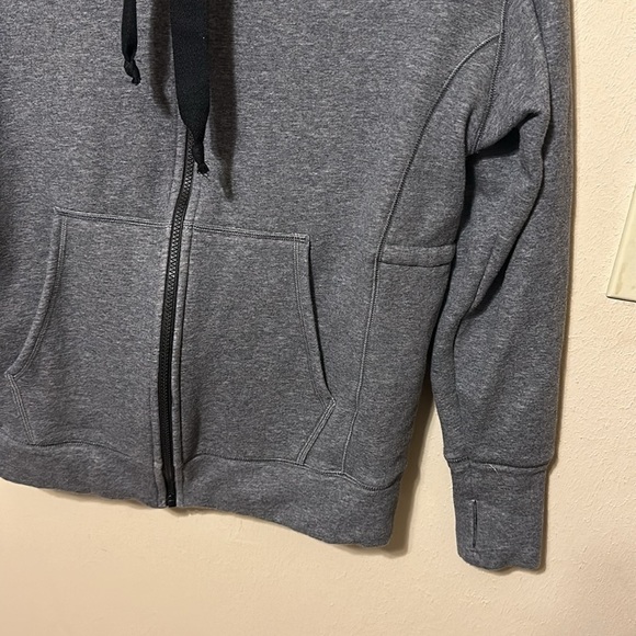 Fabletics Leah Oversized Grey Full Zip Cinched Jacket Size Small - Picture 4 of 9